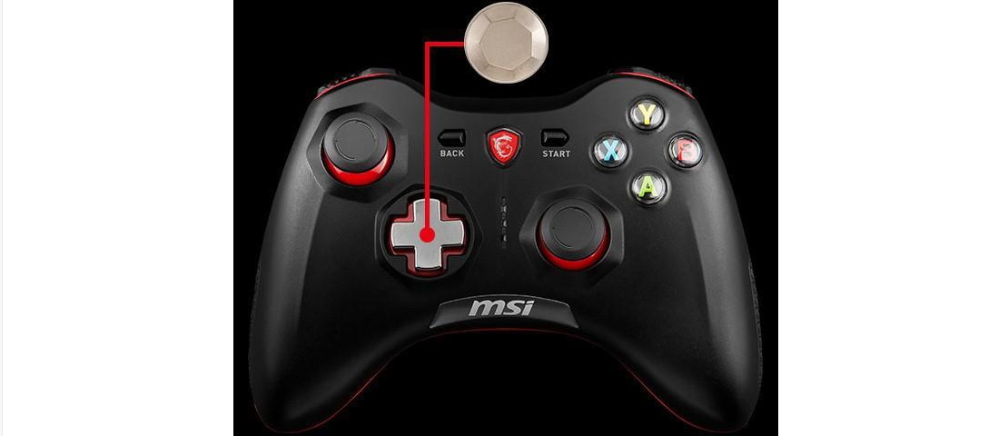 Tay cầm chơi game không dây MSI Force GC30 có thể thay đổi phần d-pad để phù hợp với từng loại game